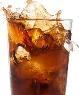 ice falling brown drinks