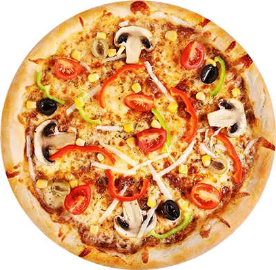 pizza with mushrooms vegetables