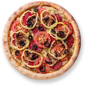 tomato olives pepperoni mushrooms